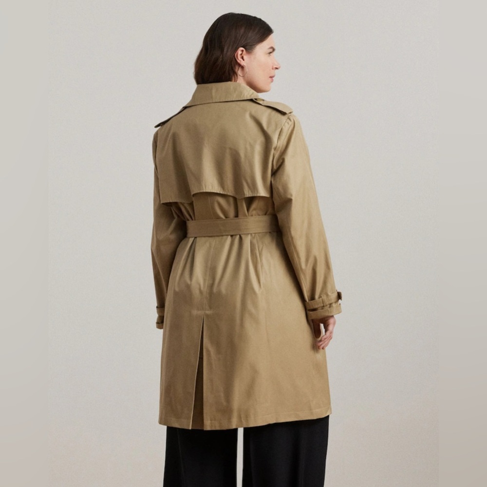 Ralph Lauren Women’s Curve Double Breasted Cotton Blend Trench Coat - Size 3X - Picture 3 of 9